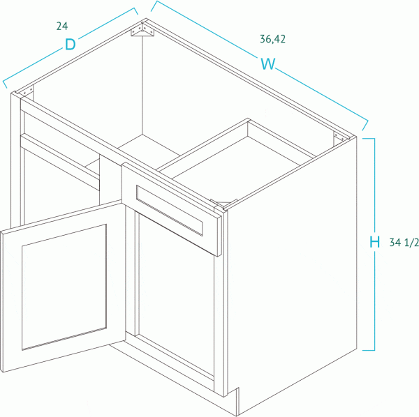 Blind Base Corner Cabinet -Frameless High Gloss White