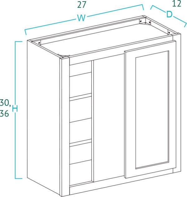 Wall Blind Corner Cabinet-Frameless High Gloss Grey